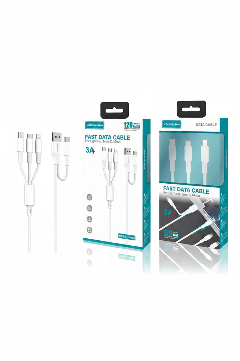 Fast Data Cable 3A Multi-Connector Set (Lightning/Type-C/Micro)