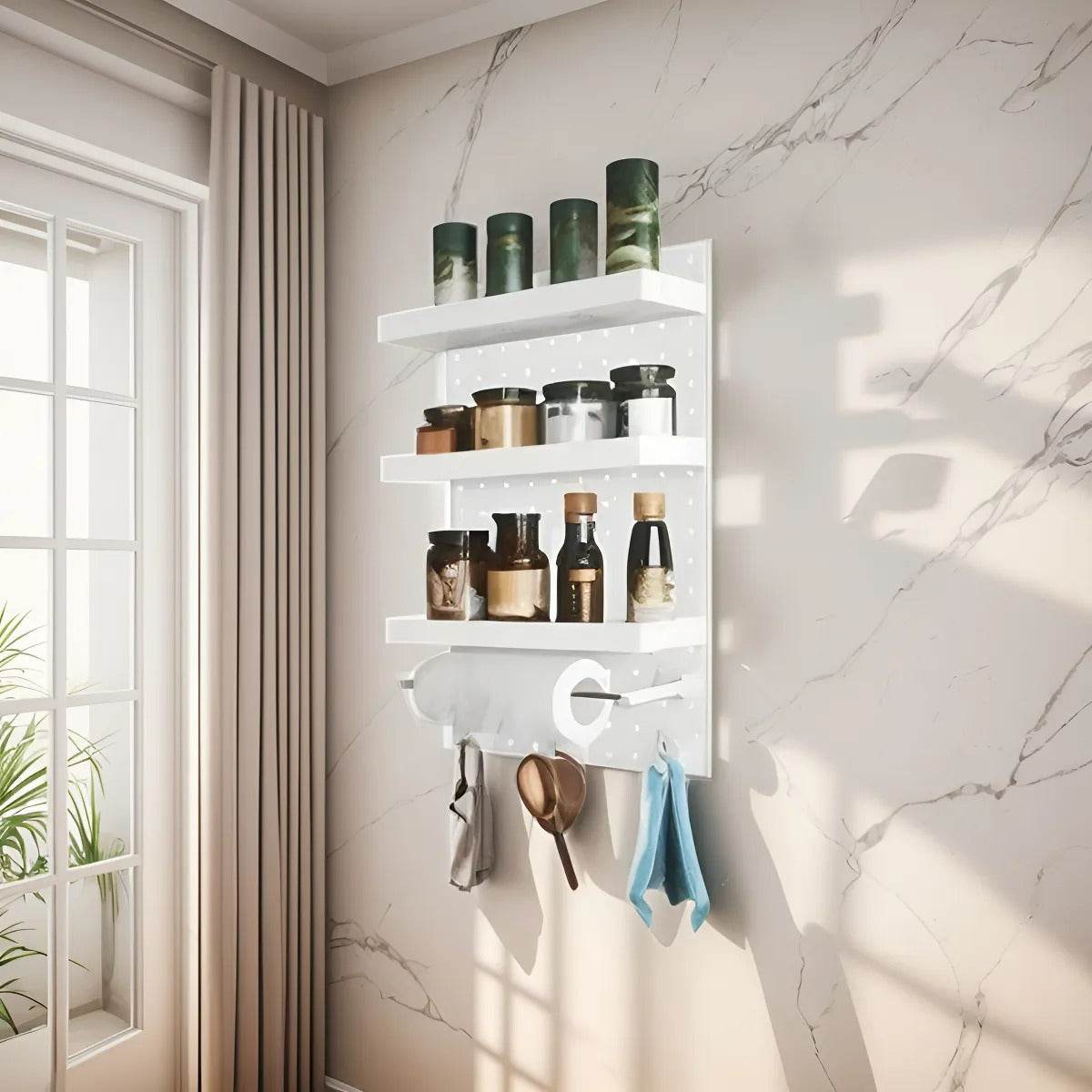 Adjustable Wall Mounted Wire Wrap Board Storage Rack