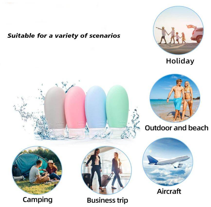 Silicone Travel Bottle Set (4 pcs)(90ml) - DMC Wholesale