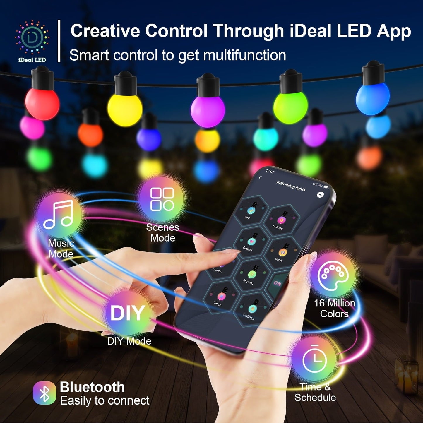 Smart RGB Outdoor String Lights (5m)