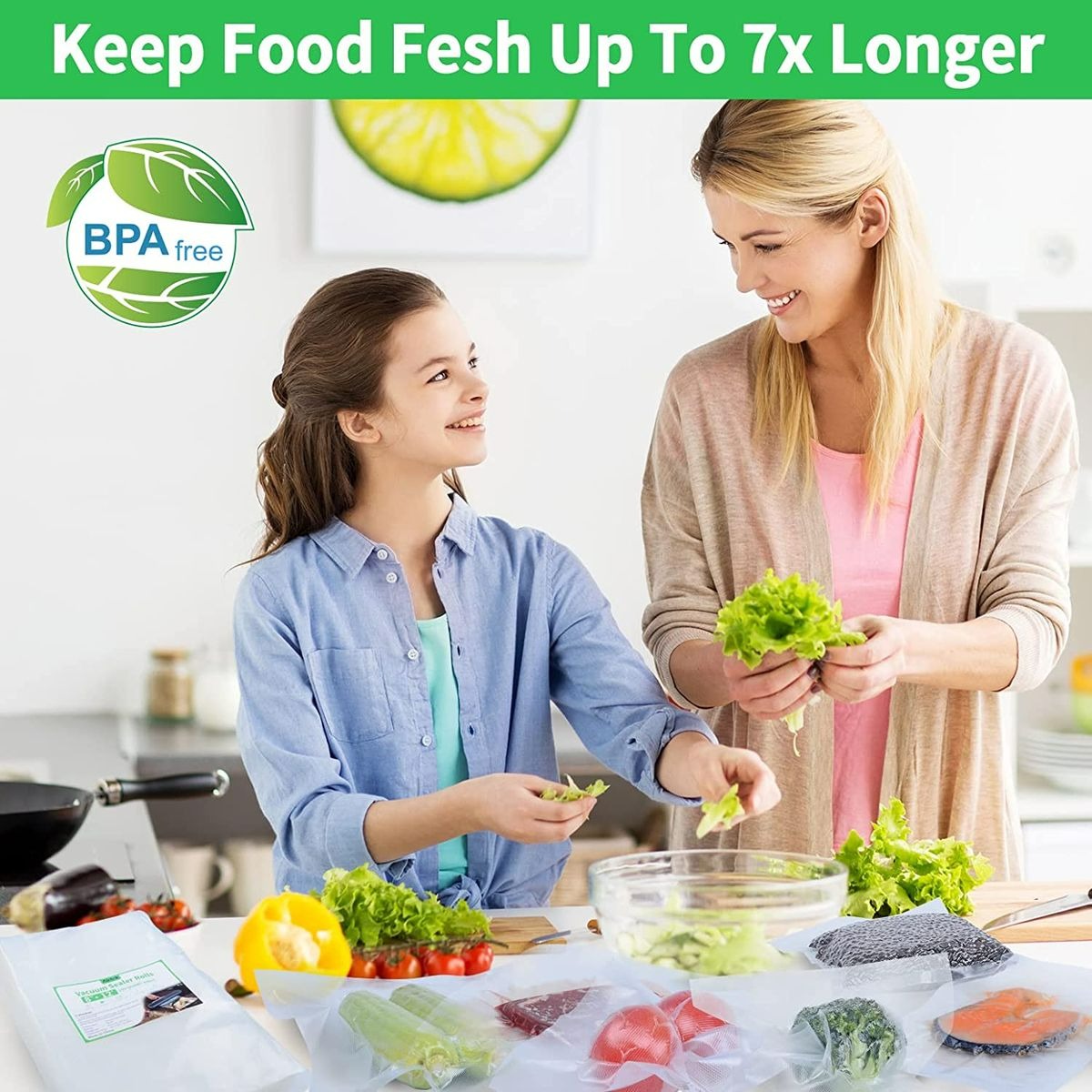 Embossed Vacuum Sealer Freezer Bags (Large)(50 pcs)