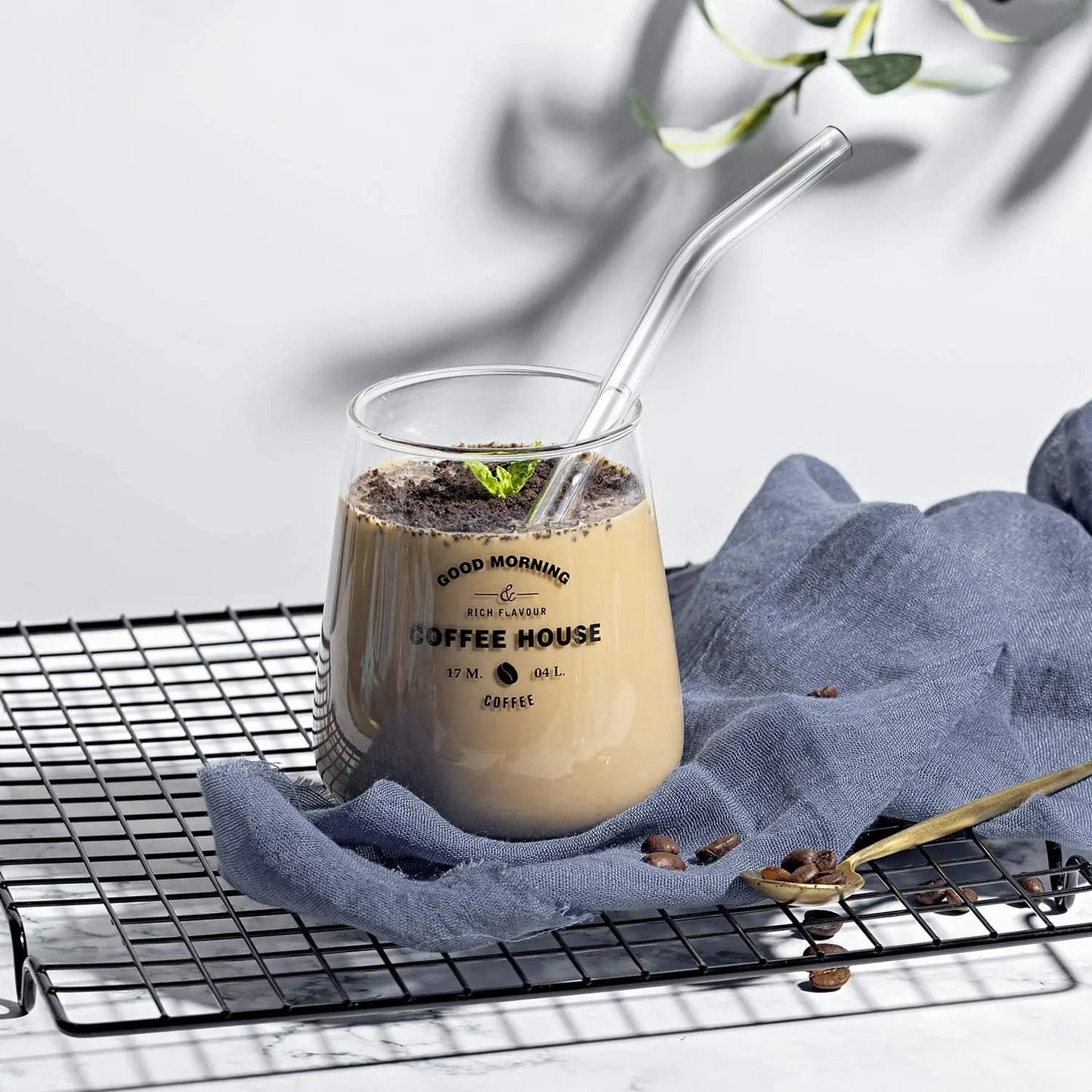 Clear Reusable Glass Straws (4 pcs)
