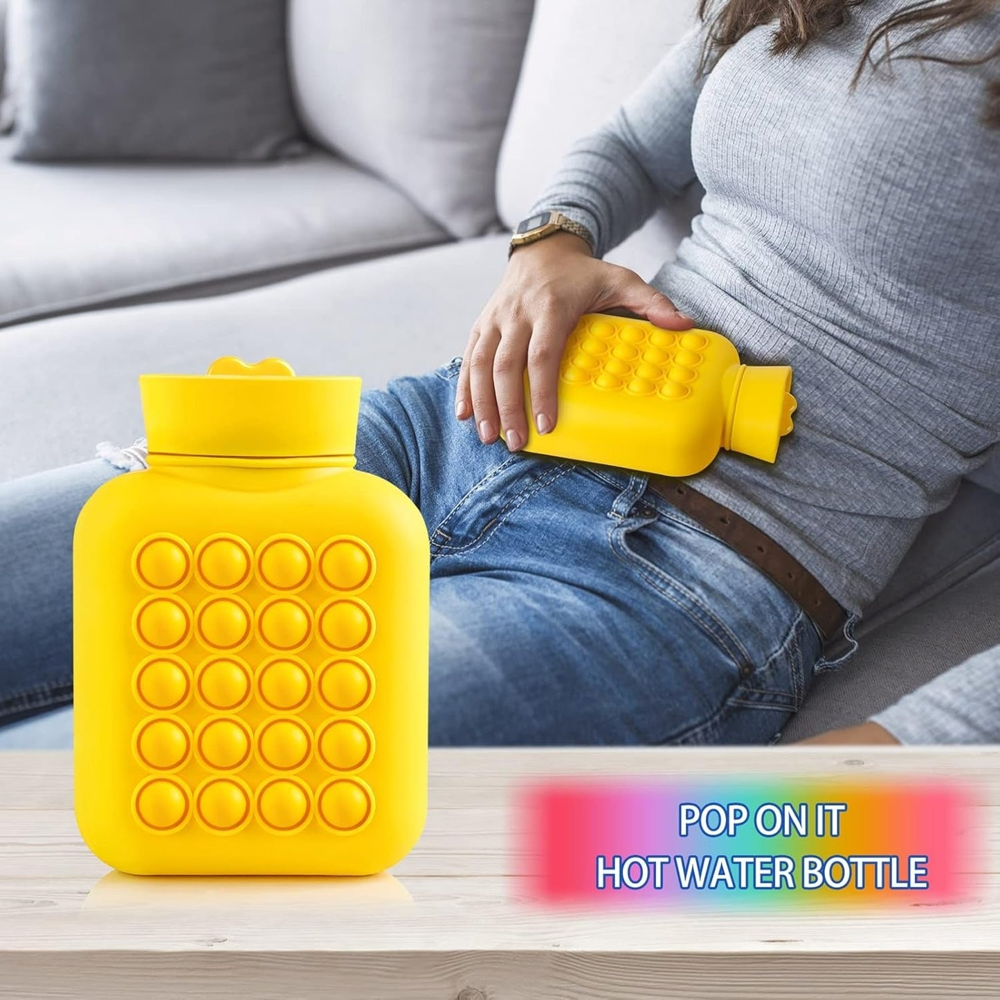 Hot And Cold Compress Water Bottle Pop-It Bag (500ml)(Yellow)