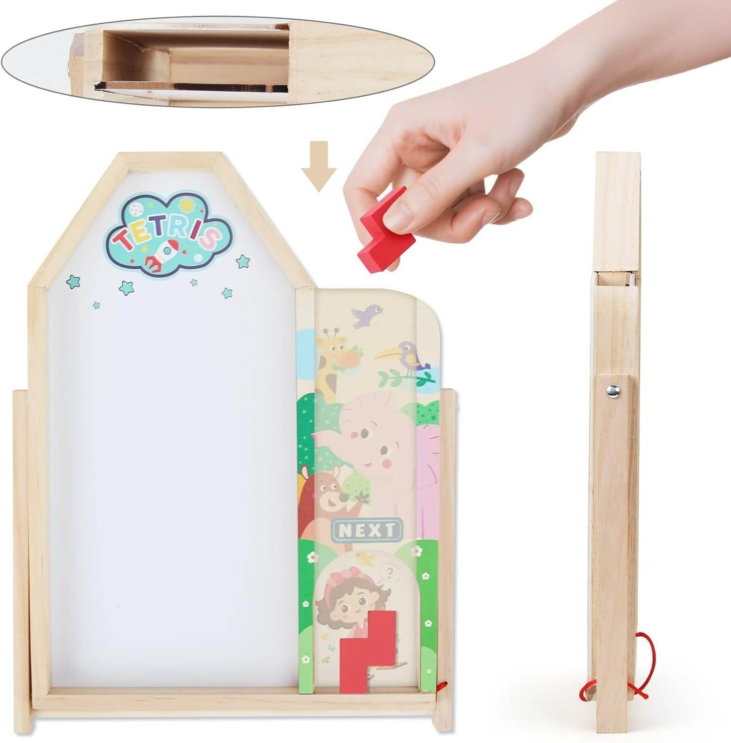 Multifunctional 3D Tetris Wooden Board