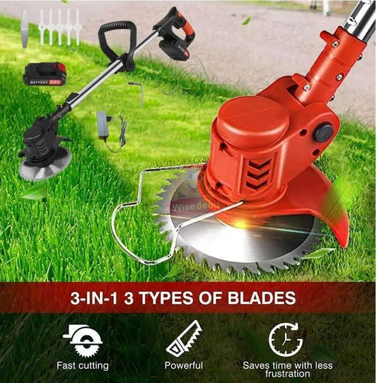 Rechargeable Lawn Mower and Grass Cutter with Accessories (24V) - DMC Wholesale