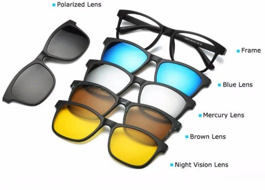 5in1 Antiglare Magic Vision Sun Glasses - DMC Wholesale