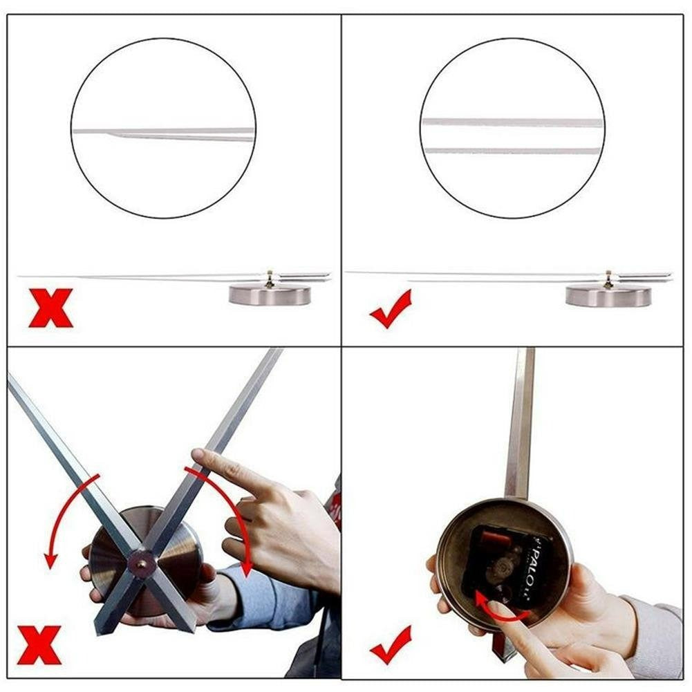 DIY Modern 3D Wall Clock (Silver)(60-70cm)