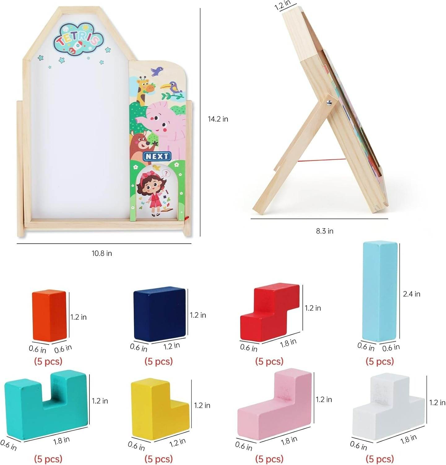 Multifunctional 3D Tetris Wooden Board