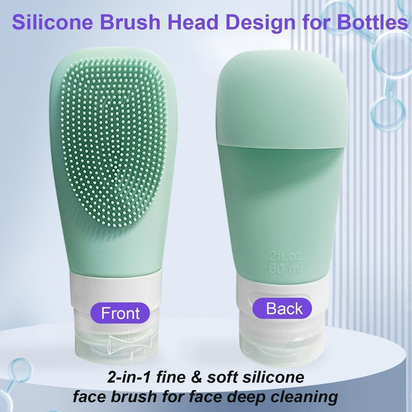 Silicone Shower Gel Scrubbing Bottle Set (90ml)(4 pcs)
