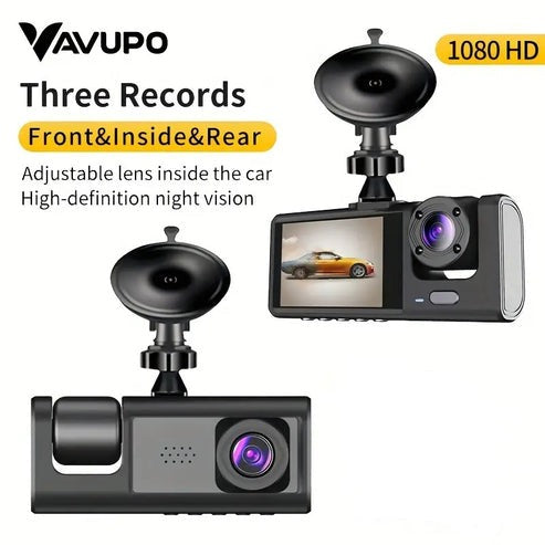 3 Channel 1080p Mini Vehicle Dash Cam