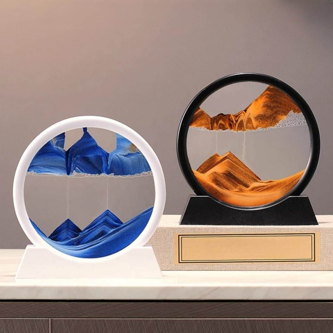 Moving Sand Art 3D Seascape Relaxing Display (Large)(25.5cm)