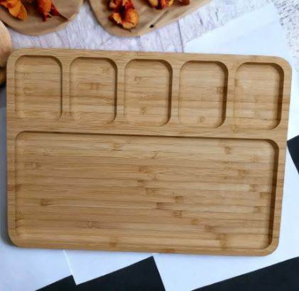 Bamboo Appetizer Platter (6 Compartment) - DMC Wholesale