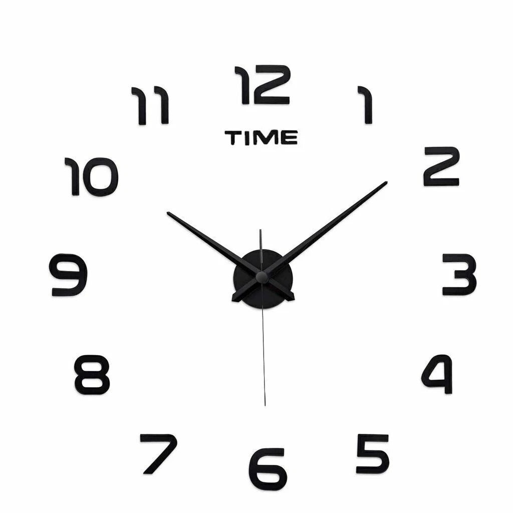 DIY Modern 3D Wall Clock (Black)(80-90cm)