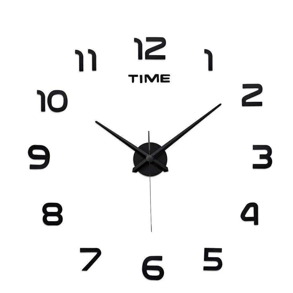 DIY Modern 3D Wall Clock (Black)(60-70cm)