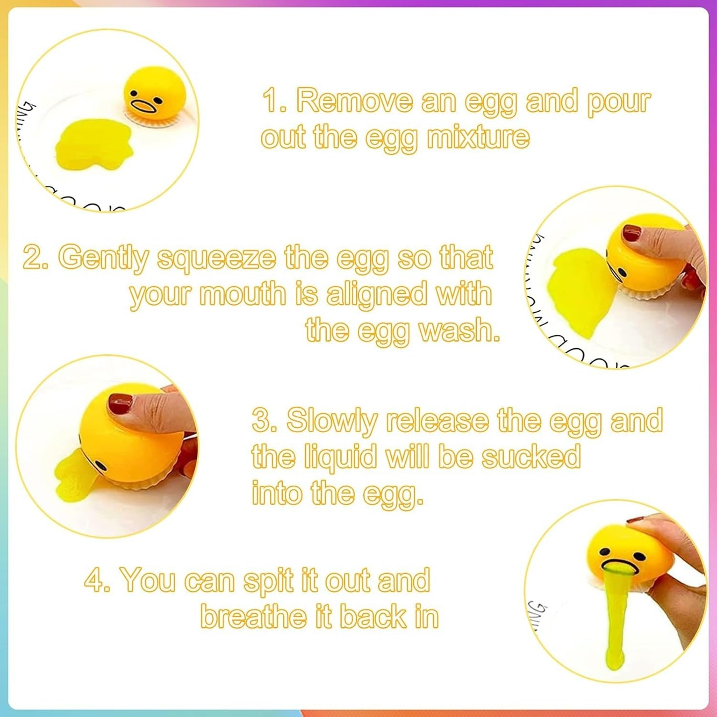 Egg Yolk Pressure Ball Squeeze Toy (Each)
