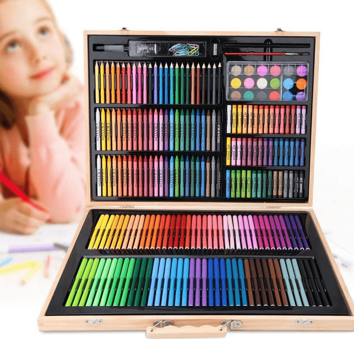 Art Set in Wooden Casing (180 pcs)