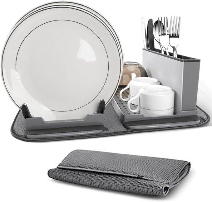 Collapsible Dish Drying Rack with Mat