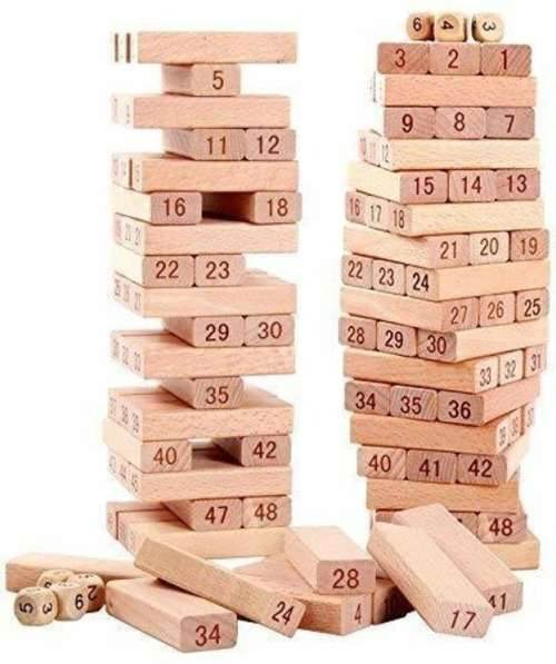Wooden Stacking Tumbling Tower Blocks (Wood)