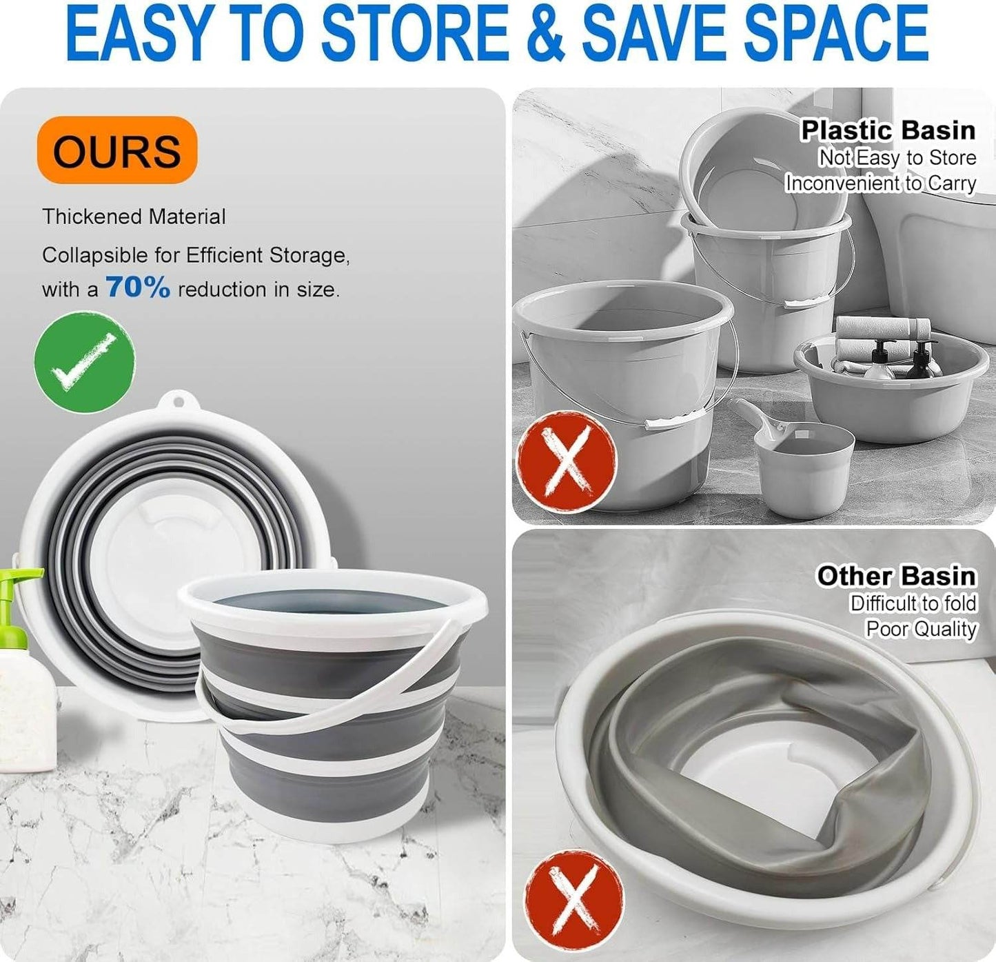 Collapsible Bucket With Handle (10L)