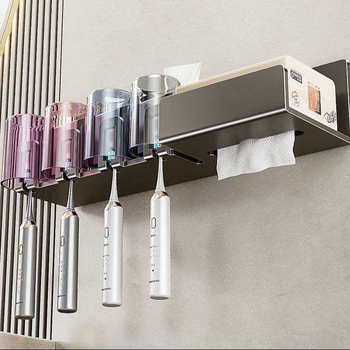 Tissue Box Wall-Mounted Bathroom Organiser (4 Compartment)