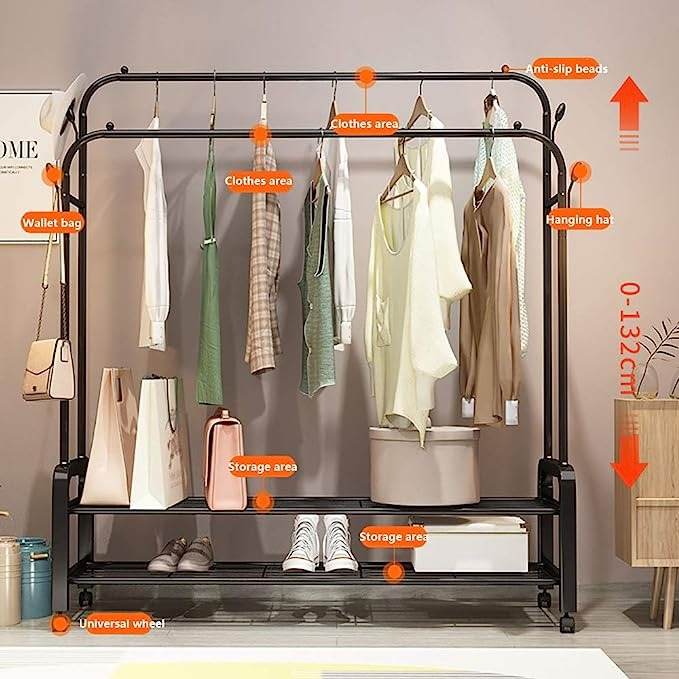 Clothing Garment Rack With Wheels