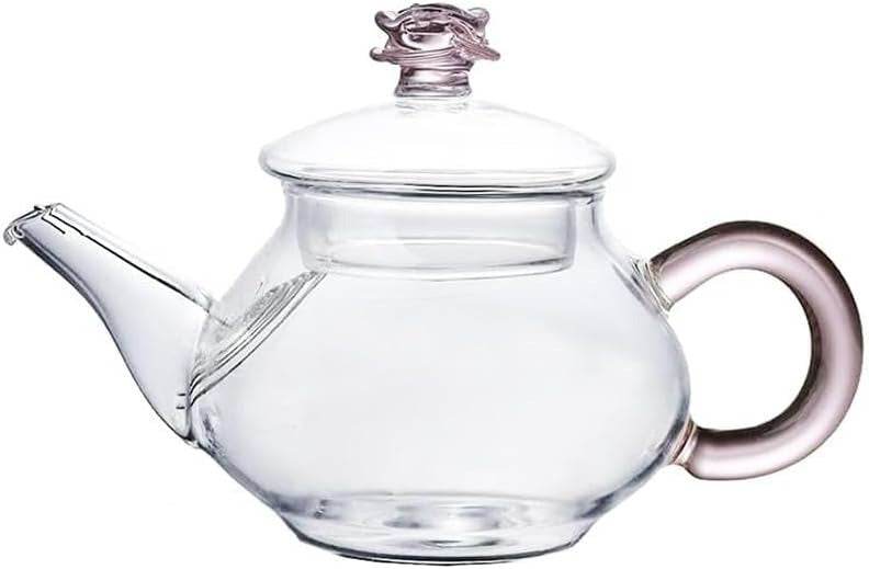 Glass Teapot With Pink Handle (250ml)(Each)