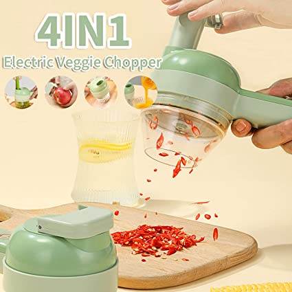 4in1 Handheld Electric Veggie Chopper Set