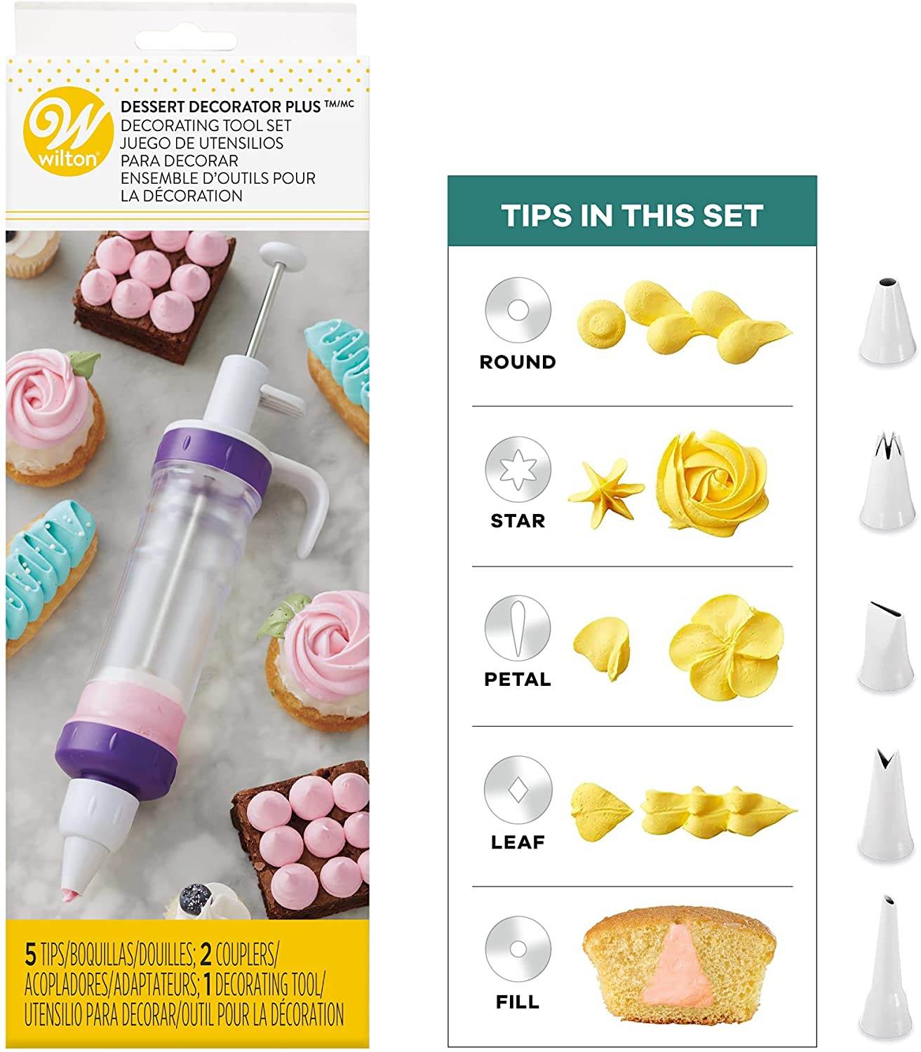 Dessert Decorator Plus Tool with 5 Decorating Tips