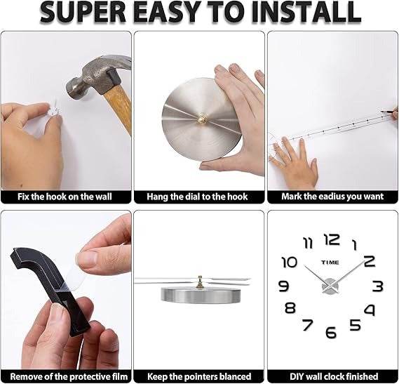 DIY Modern 3D Wall Clock (Glow in the dark)