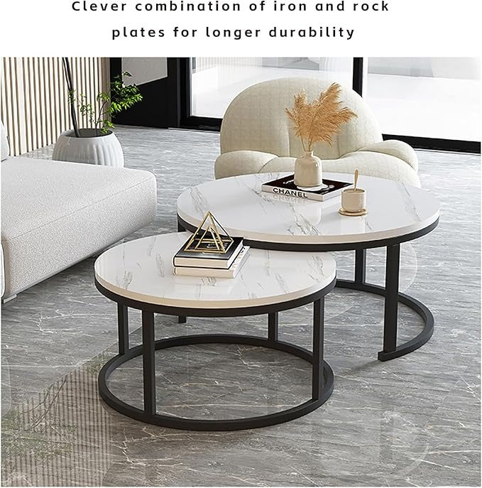 2 Set Round Coffee Table (70x43.5cm)(50x39.5cm)