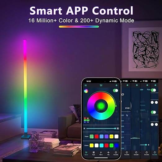 Color Changing Standing Lamp with App Control & Remote