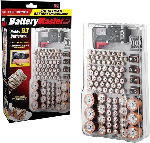 Battery Organizer Storage Case With Tester (Batteries Excluded)