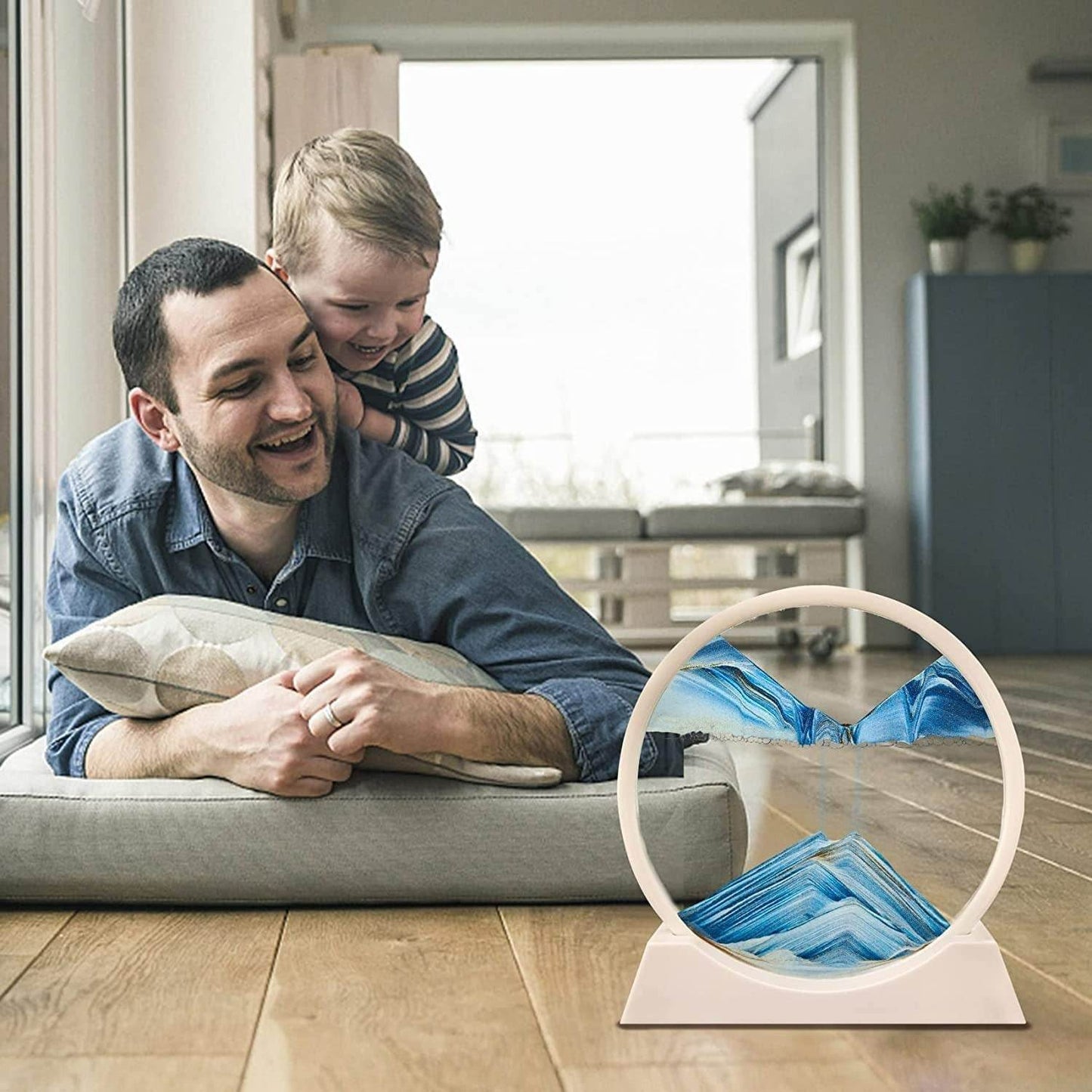 Moving Sand Art 3D Seascape Relaxing Display (Small)(17.5cn)