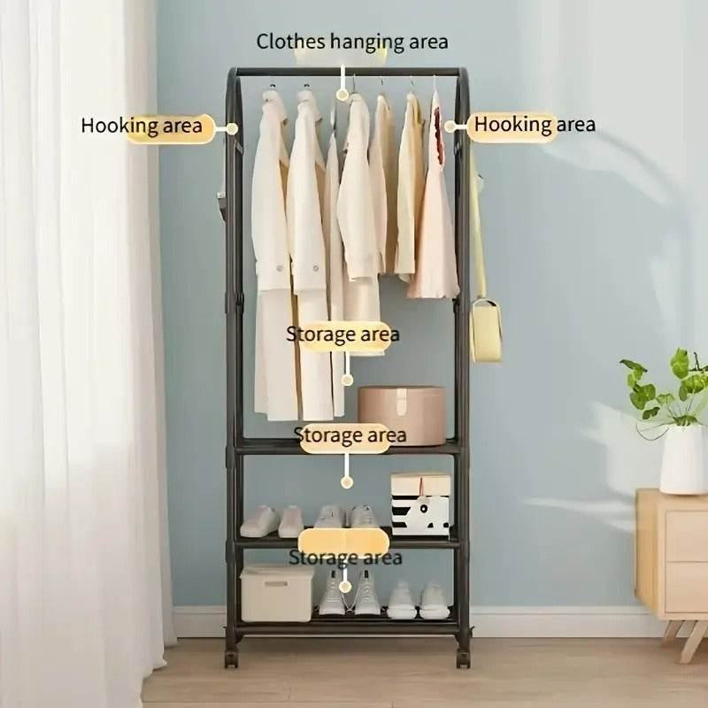 Modern Garment Organiser Rack with Wheels