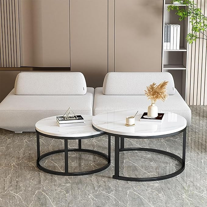 2 Set Round Coffee Table (70x43.5cm)(50x39.5cm)