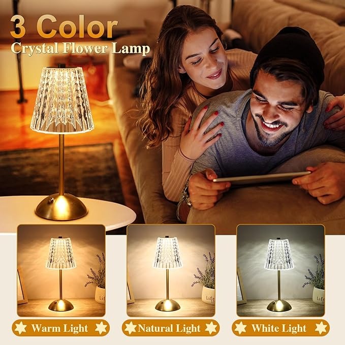 Cordless Crystal Table Lamp