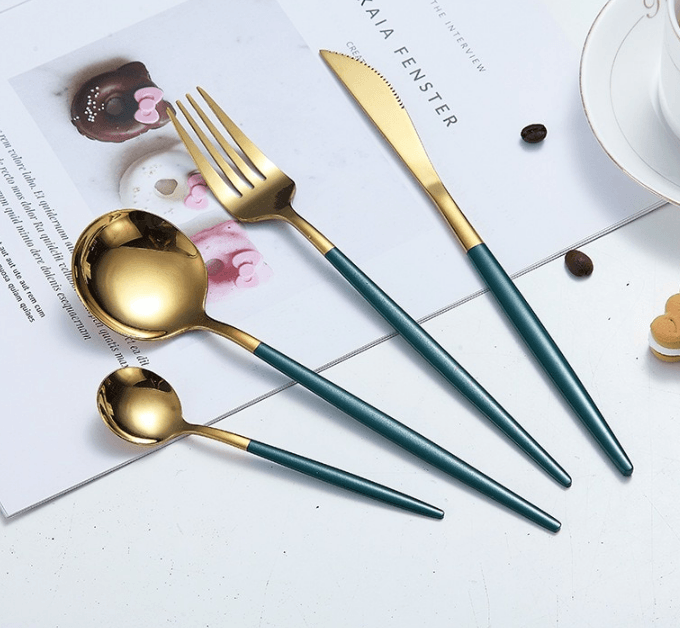 Hight Quality Polished Cutlery Set (24 pcs)(Black)