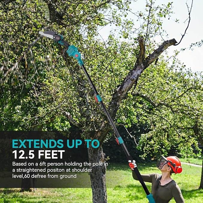 4in1 Cordless Pole Mini Saw And Pruning Shear (2x48v Batteries)
