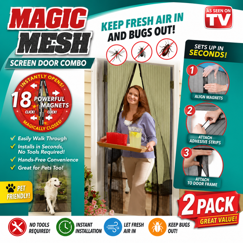 Magic Mesh Screen Door Combo