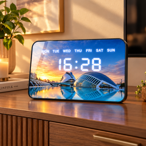 LED Acrylic Digital Wall Clock (City of Arts and Sciences)(20x27cm)