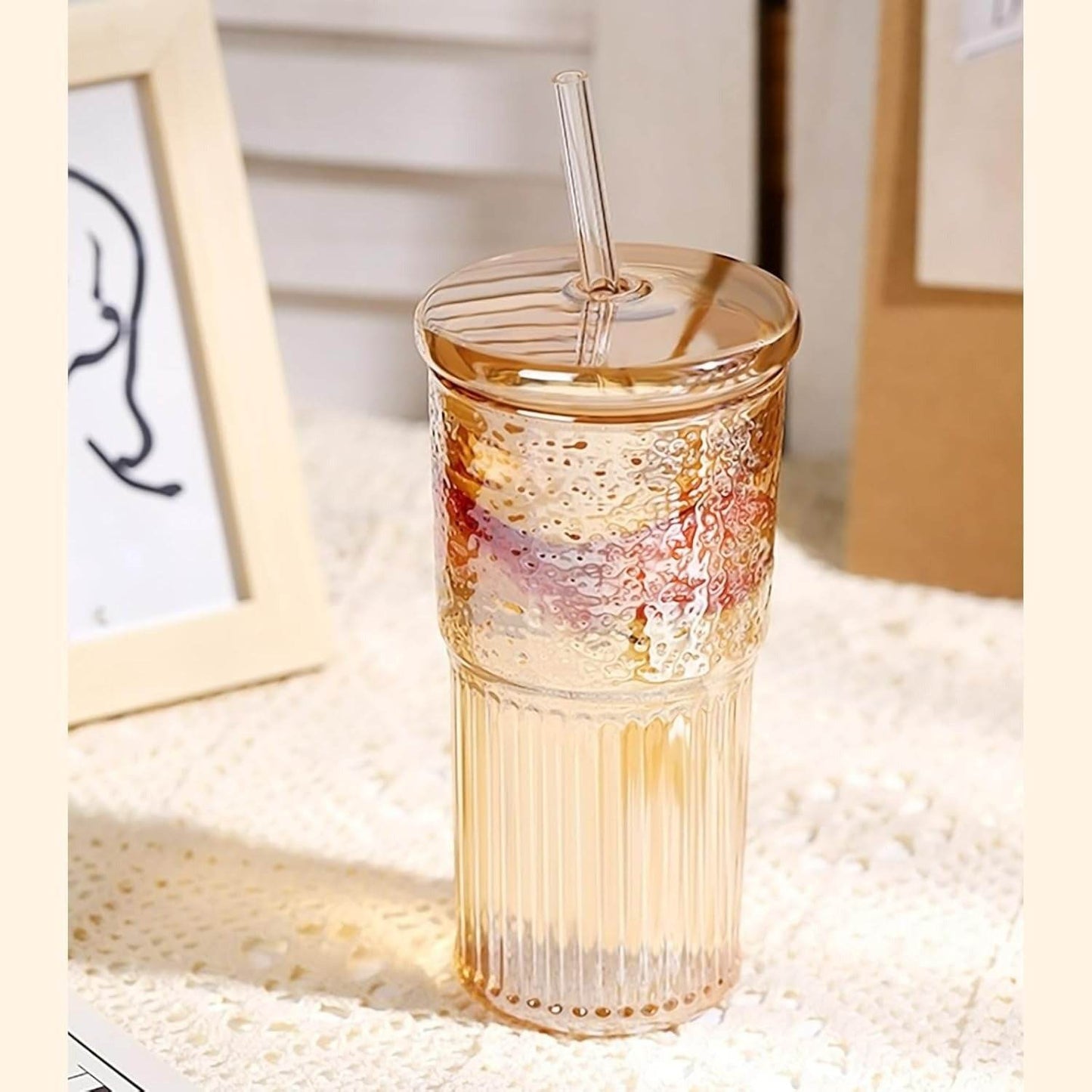 Sculptural Rippled Glass Tumbler(600ml)(Each)