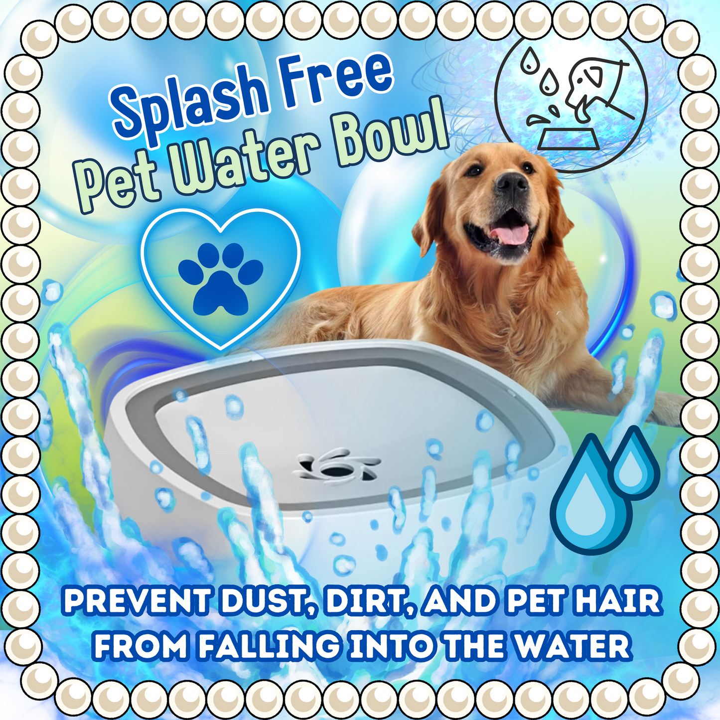 Splash Free Pet Water Bowl