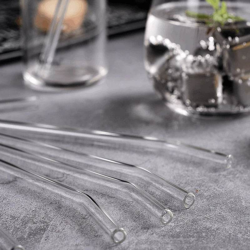 Clear Reusable Glass Straws (4 pcs)