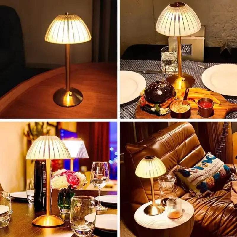 Rechargeable Vintage Metal Table Lamp (30cm x 15cm)