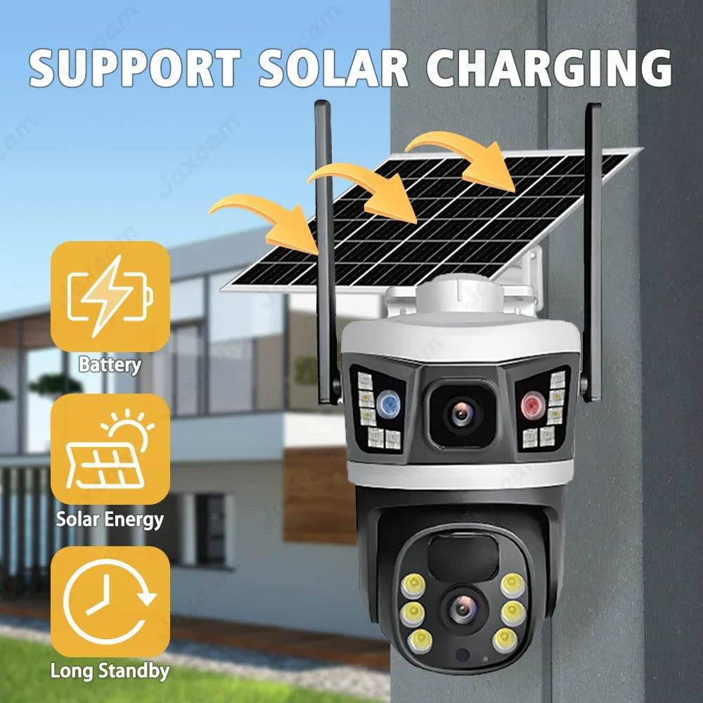 4K 4G SIM Card Dual Lens Solar Camera (V380 Pro)