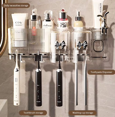 Toothbrush And Cosmetic Holder (With Gargle Cups)