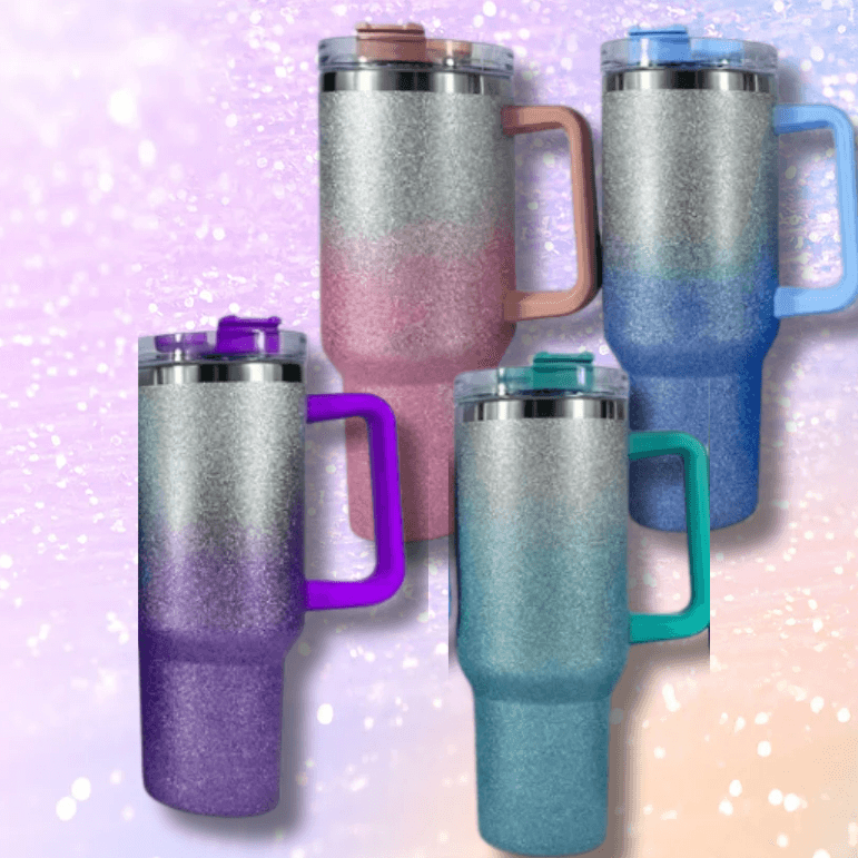 Stainless Steel Vacuum Insulated Glitter Tumbler with Lid (1200ml)