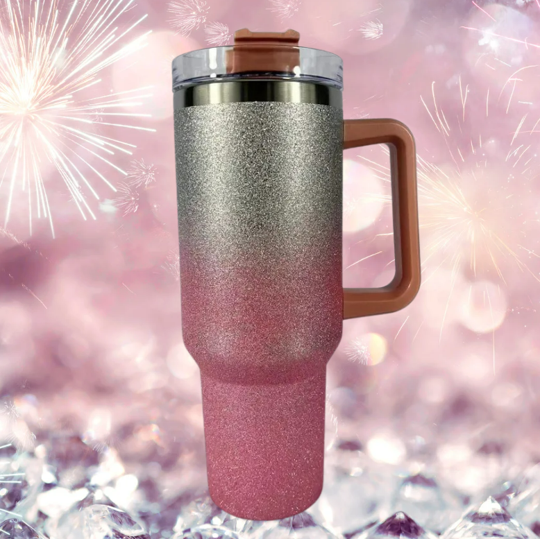 Stainless Steel Vacuum Insulated Glitter Tumbler with Lid (1200ml)