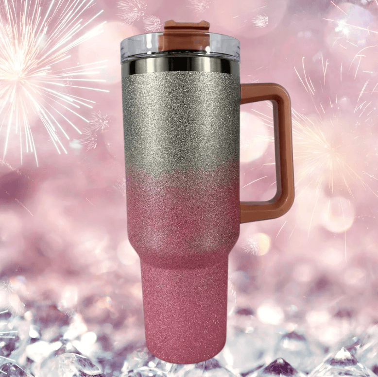 Stainless Steel Vacuum Insulated Glitter Tumbler with Lid (1200ml)