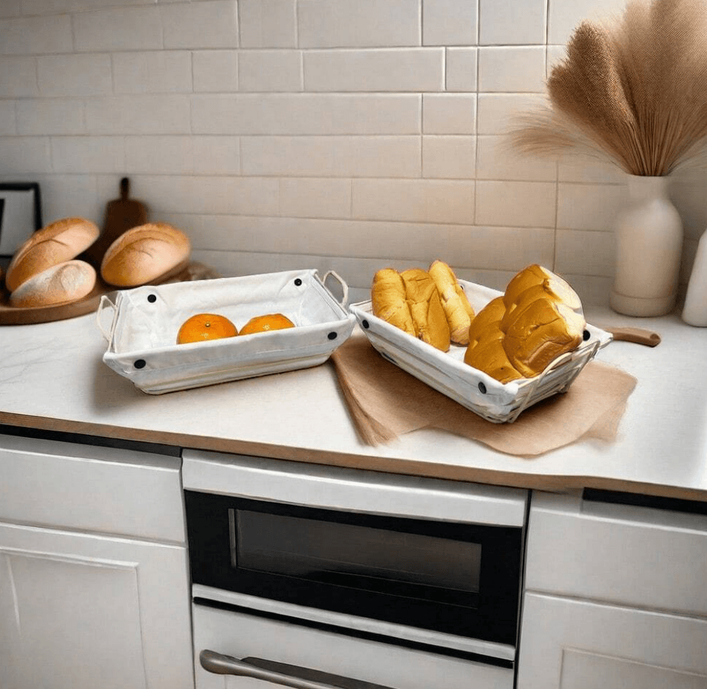 Bread Basket with Removable Fabric Lining